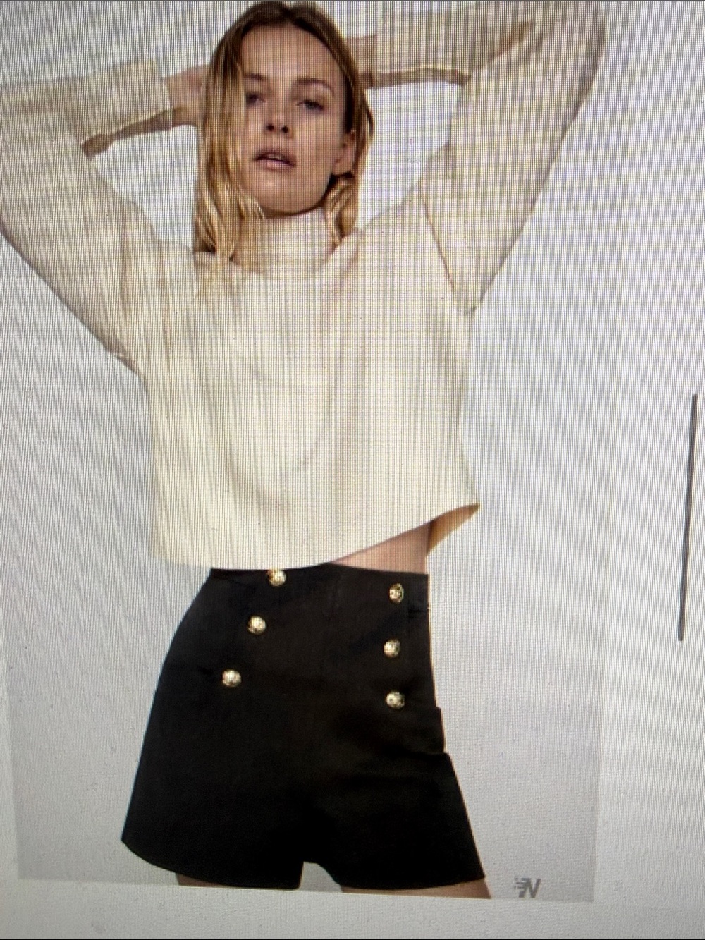NWT Zara Black High-Waist Sailor Gold Button Hottie SHORTS Nautical Fun Summer S - Picture 5 of 16